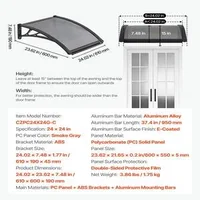Copertină-gri-fumuriu-pentru-ușă-și-fereastră-60-x-60-cm-console-ABS-și-protecție-UV