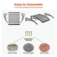 Copertină-gri-fumuriu-pentru-ușă-și-fereastră-60-x-60-cm-console-ABS-și-protecție-UV