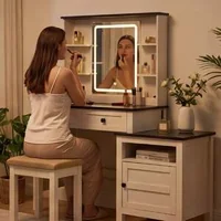 Măsuță-de-toaletă-elegantă-pentru-machiaj-cu-iluminare-LED-și-dulap-suplimentar