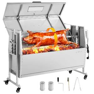 Grătar-cu-rotisor-electric-60-kg-4-niveluri-de-înălțime-oțel-inoxidabil