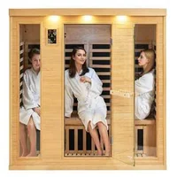 Saună-infraroșie-pentru-3-4-persoane-2580W-lemn-natural-centru-spa-de-familie