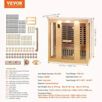 Saună-infraroșie-pentru-3-4-persoane-2580W-lemn-natural-centru-spa-de-familie