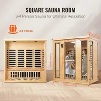 Saună-infraroșie-pentru-3-4-persoane-2580W-lemn-natural-centru-spa-de-familie