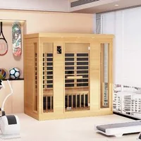 Saună-infraroșie-pentru-3-4-persoane-2580W-lemn-natural-centru-spa-de-familie