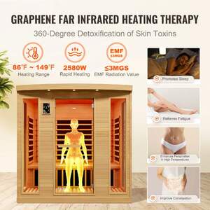 Saună-infraroșie-pentru-3-4-persoane-2580W-lemn-natural-centru-spa-de-familie