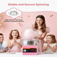 Mașină-pentru-vată-de-zahăr-cu-capac-de-protecție-1000W-roz