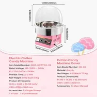 Mașină-pentru-vată-de-zahăr-cu-capac-de-protecție-1000W-roz