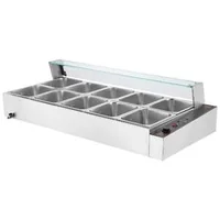 Încălzitor-electric-profesional-pentru-bufet-cu-10-recipiente-și-paravan-de-sticlă