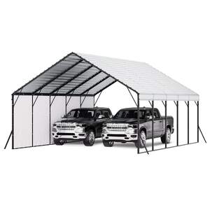 Copertină-metalică-pentru-automobile-5-8x7-5x3-77-metri-garaj-dublu-masiv-Heavy-Duty
