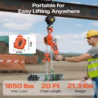 Palan-manual-cu-pârghie-Lever-Chain-Hoist-capacitate-de-750-kg-3-4-T-lanț-de-6-m