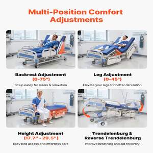 Pat-electric-premium-de-spital-cu-5-funcții-până-la-250-kg