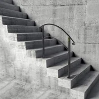 Balustradă-forjată-pentru-scări-Pentru-3-trepte-reglabilă-neagră