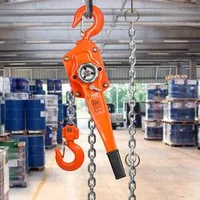 Palan-manual-cu-lanț-și-pârghie-capacitate-3-tone-5-8m-oțel-carbon-galvanizat-G80-cu-frână-cu-clichet-dublu-lanț-cu-ghidare-automată-și-cârlig-rotativ-la-360