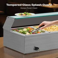 Bain-marie-profesional-pentru-bufet-1500W-cu-3-tăvi-și-capac-de-sticlă
