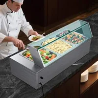 Bain-marie-profesional-pentru-bufet-1500W-cu-3-tăvi-și-capac-de-sticlă