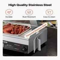 Bain-marie-electric-profesional-1500W-5-tăvi-1-2-cu-capac-din-sticlă