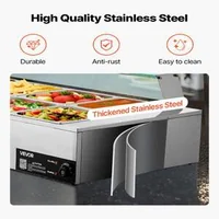 Bain-marie-electric-profesional-1700-W-10-tăvi-cu-capac-din-sticlă-și-polonice