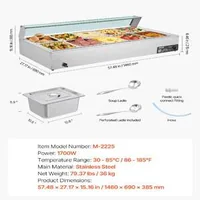Bain-marie-electric-profesional-1700-W-10-tăvi-cu-capac-din-sticlă-și-polonice