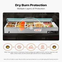 Bain-marie-electric-profesional-1700-W-10-tăvi-cu-capac-din-sticlă-și-polonice