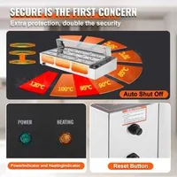 Bain-marie-electric-profesional-1500W-cu-9-tăvi-capac-de-sticlă-și-polonice