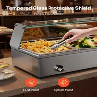 Bain-marie-electric-profesional-1500-W-3-tăvi-1-2-cu-capac-din-sticlă