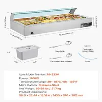 Bain-marie-electric-industrial-1700-W-12-tăvi-cu-capac-din-sticlă-și-polonice