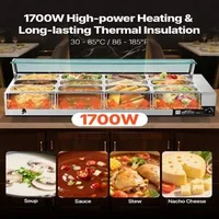 Bain-marie-electric-industrial-1700-W-12-tăvi-cu-capac-din-sticlă-și-polonice