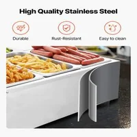 Bain-marie-electric-profesional-1500-W-6-tăvi-cu-capace-încălzire-rapidă
