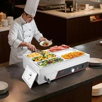 Bain-marie-electric-profesional-1500-W-6-tăvi-cu-capace-încălzire-rapidă