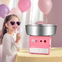 Mașină-profesională-pentru-vată-de-zahăr-1000W-roz-cu-bol-din-oțel-inoxidabil