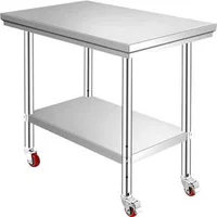 Masă-de-lucru-profesională-din-oțel-inoxidabil-Mobilă-cu-4-roți-80x60-cm