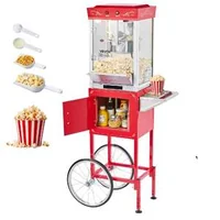 Mașină-profesională-de-popcorn-cu-cărucior-800-W-roșie