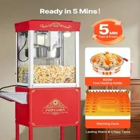Mașină-profesională-de-popcorn-cu-cărucior-800-W-roșie