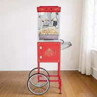 Mașină-profesională-de-popcorn-cu-cărucior-800-W-roșie
