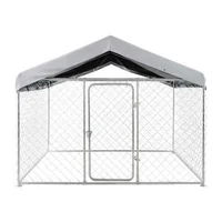 Cușcă-de-exterior-pentru-câini-mari-4x2x2-m-acoperiș-rezistent-la-apă