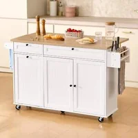 Insulă-mobilă-de-bucătărie-153-cm-blat-rabatabil-sertare-și-dulapuri