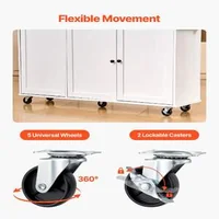 Insulă-mobilă-de-bucătărie-153-cm-blat-rabatabil-sertare-și-dulapuri