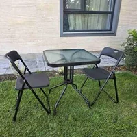 Masă-de-grădină-pătrată-cu-sticlă-2-scaune-pliabile-60-cm-set-elegant-și-practic-pentru-curte-terasă-sau-balcon