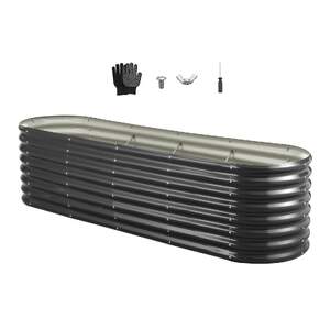 Pat-de-grădină-oval-din-metal-2-4-x-0-6-x-0-6-m-gri-închis-adânc