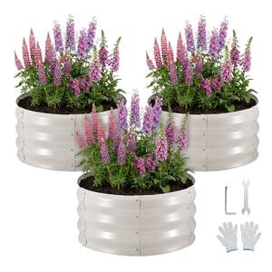 Set-de-3-straturi-rotunde-metalice-de-grădină-60-x-30-cm-bej