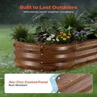 Set-de-2-straturi-ovale-metalice-de-grădină-120-x-60-x-30-cm-cu-aspect-de-lemn-închis