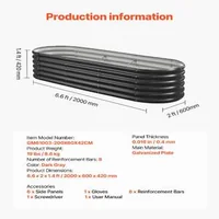 Strat-oval-metalic-de-grădină-2-0-x-0-6-x-0-4-m-Galvalume-gri-închis