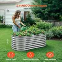 Strat-oval-metalic-adânc-de-grădină-120-x-60-x-60-cm-galvanizat