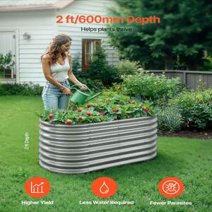 Strat-oval-metalic-adânc-de-grădină-120-x-60-x-60-cm-galvanizat