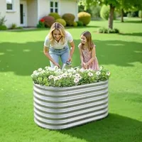 Strat-oval-metalic-adânc-de-grădină-120-x-60-x-60-cm-galvanizat