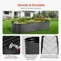 Strat-metalic-foarte-înalt-de-grădină-240-x-60-x-60-cm-gri-închis