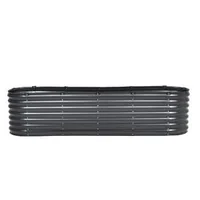 Strat-metalic-foarte-înalt-de-grădină-240-x-60-x-60-cm-gri-închis