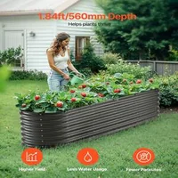 Strat-metalic-foarte-înalt-de-grădină-240-x-60-x-60-cm-gri-închis