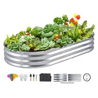 Strat-metalic-galvanizat-de-grădină-182-x-92-x-28-cm-argintiu