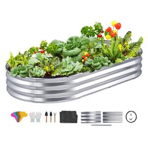 Strat-metalic-galvanizat-de-grădină-182-x-92-x-28-cm-argintiu